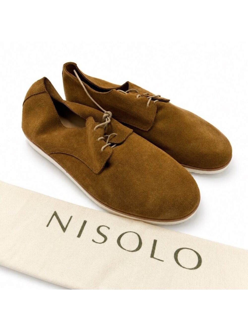Nisolo Lightweight Flex Derby 9 Tan Suede Oxford Packable Travel Ethical NIB